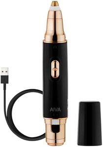 SPA SCIENCES AIVA: 2-in-1/Double Sided Facial Hair Remover & Eyebrow Trimmer USB Rechargeable with Built-in LED Lights