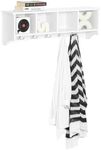 SoBuy Wall Display Storage Unit with 4 Components 5 Hooks,Wall Coat Rack,Bathroom Cupboard,FRG48-L-W