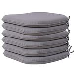 RACE LEAF Garden Chair Cushions,Chair Pads,Seat Pads for Dining Chairs,Cover Indoor Outdoor Seat Pad Cushions,for Your Living Room, Patio,Car,And More (Round Pack of 6, Light Grey)