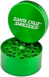 Santa Cruz Shredder Metal Herb Grinder Knurled Top for Stronger Grip 3-Piece Large 2.7" (Green)