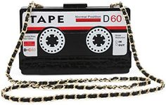 Ynport Novelty Cassette Tape Purses for Women Vintage Acrylic Recorder Shaped Banquet Evening Clutch Shoulde Crossbody Bag