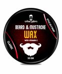 UrbanGabru Beard & Mustache Wax (50 gm) for Strong Hold | Natural Beard Wax | Enriched with Vitamin E & Omega-3 | Gives Natural Shine