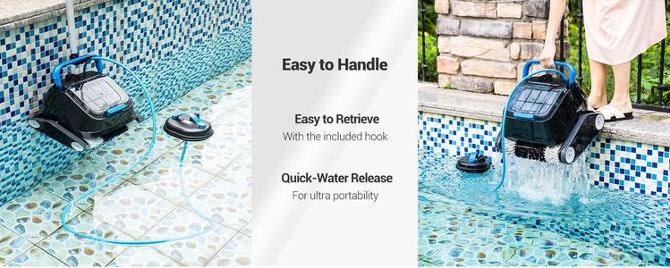 8streme Black Pearl Ultra Robotic Pool Cleaner – Battery, Wall Climber, 150 Min Runtime