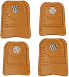 4 Pieces Leather Thimble Sewing Thimble Finger Protector Coin Thimble Pads for Hand Sewing Quilting Knitting Pin Needles Craft DIY Tools, 2 Sizes