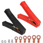 HATMINI 100A-500A Battery Jumper Clamps，Heavy-Duty Insulated Alligator Clips,Battery Crocodile Clamp,Automotive Replacement Booster Cable Clamps,for Car Battery Charger Clamps-Red and Black