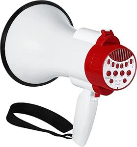 PlayRoute Megaphone Bullhorn | 30-Watt Bull Horn Plus Voice Changer for Adults 6 Different Voices | Loud Speaker with External Connection | Megaphone with Siren & Whistle, Record & Play