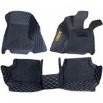 Aucklien New Luxury Leather 7D Car Floor Mats Compatible for i10 NIOS 2019 to 2024 || 15mm Thickness Double Foot Mat Accurate Fitting | Waterproof & Washable| Complete Set | Color Black