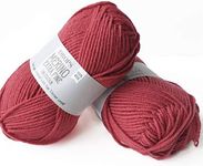 Superwash 100% Merino Wool Yarn for Knitting and Crocheting, 3 or Light, DK, Leight Worsted Weight, Drops Merino Extra Fine, 1.8 oz 115 Yards per Ball (32 Dark Rose)