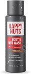 HAPPY NUTS Big Wood Body and Nut Wash - Moisturizing Men's Shower Gel, Bodywash with Deep Cleanse for Sensitive Skin - Men's Body Soap
