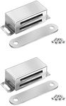 Onarway Magnetic Door Catch 6KG Pull Strong Magnet Cabinet Latches Magnetic Hardware Stainless Steel Chrome Door Closer for Bathroom Kitchen Sliding Door Window Cupboard (15lbs Strength 2 Pack)