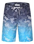 APTRO Men's Swim Trunks Swimming Shorts Board Shorts Quick Dry Beach Shorts Big and Tall Swim Shorts Blue MK80 XL