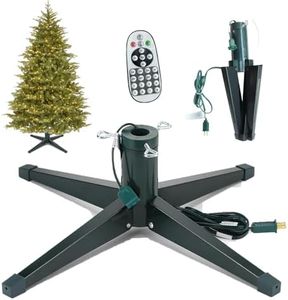 ETONART Rotating Christmas Tree Stand, Artificial Christmas Tree Base with Remote Control and Music, Adjustable Speed and Lighting, Suitable for Trees That are 7.5 feet Tall and weigh 100 pounds.