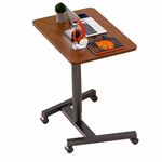 MPETAPT 28 Inch Height Adjustable Laptop Sit to Stand Desk with Wheels, Adjustable Rolling Standing Laptop Mobile Desk Cart Coffee Table