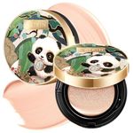 CATKIN Panda Land Full Coverage Cushion Fondation, Breathable Hydrating Nourishing Poreless Face Makeup Save for Sensitive Skin,Sheer Finish (C02 Light Beige)