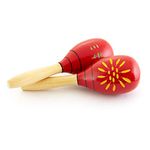 TIGER ‎MAR6-RD Decorated Wooden Maracas - Red - One Pair