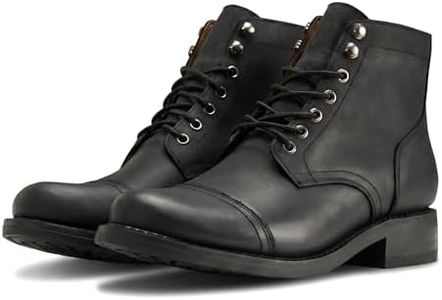 SUREWAY Men's 6" Mid-Top Work Boot - Genuine Leather, Classic Chukka Boots, Lace-Up Ankle Boots