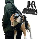 wakytu Dog Backpack Carrier for Small Dogs Emergency Backpack, Old, Disabled, Joint Injuries, Arthritis, Rehabilitation Nail Trimming, Senior Dogs Up and Down Stairs, Cars (S, Black)