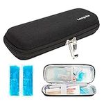 Insulin Travel Case, Small EVA Diabetic Insulated Organizer Portable Cooling Bag for Medication Cooling Insulation, Epi Pen Carrying Bag with 2 Ice Pack by YOUSHARES (Black)