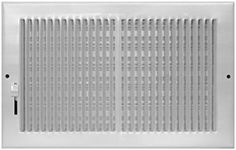 Accord Ventilation AB3BRWH106 Baseboard Register with 1/3" Fins Louvered Design, 10" x 6"(Duct Opening Measurements), White
