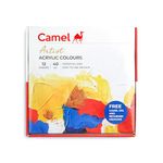 Camel Artist 40ml Acrylic Color Shade - 12 Shades (Multicolor)