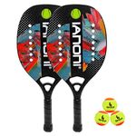 IANONI Beach Tennis Racket,Carbon Fiber Surface with EVA Memory Flex Foam Core Beach Tennis Paddle PR9100 Black-2