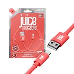 Juice Apple iPhone 11, Pro, iPhone X, Xr, iPhone 8, 7, 6, SE, iPad Lightning Charge & Sync Cable, 1m, Coral