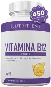 NUTRITHENT® 450 Comprimidos Vitamina B12 Pura1000mg | 450 Días de Suministro | Reduce Cansancio, Fatiga y Contribuye al Funcionamiento Normal del Sistema Inmunológico