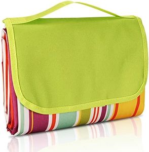 Oziral Picnic Blanket, 200 x 200 cm, Waterproof Picnic Blanket, Made of Clasps, 600 Oxford Fabric and PVC Layer, Picnic Blanket for Travel, Picnic, Camping (Rainbow Colours)