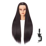 Hairlink 26-28' Mannequin Head Synthetic Fiber Hair Styling Training Head Dolls for Cosmetology Manikin Maniquins Practice Head with Stand (6611LB0220)