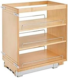 Rev-A-Shelf 14" Pullout Kitchen Cabinet Storage Organizer Slide Out Pantry Spice Rack with Adjustable Shelves for 14.5" W Cabinet Opening, 448-BC-14C