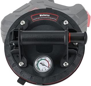 WEIKEISA 8"glass suction cup to lift large glass，Heavy-duty handheld vacuum material lifting and handling tool，for move tiles, granite, windows，Windshield removal and installation ，With pressure gauge