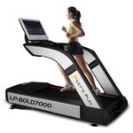 Let's Play LP Bold 7000 Commercial Treadmil for Gym I 8 HP Peak AC Motor with Japenese Technology 20-Level Auto Incline I Max User Weight 200 kg