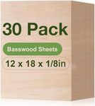 Rowood 30 Pack Basswood Sheets,12x1