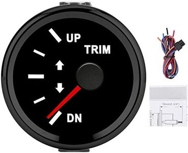 Boat Trim Gauge Boat Trim Balance Gauge Meter IP67 Waterproof with Red Backlight 52mm Ship Yacht Marine(Black Dial Black Cover ) Stainless Steel+Nickel-Plated Plastic