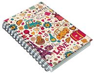 AccuPrints wiro Hard bound A5 (6 by 9 inch) wiro Notebook Diary Ruled 200 pages-80 Gsm Paper Pattern-Coffee diary