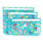 Bumkins Travel Bag, Toiletry, TSA Approved Pouch, Zip Bag, Quart Size Airline Compliant, Clear-Sided, Baby, Diaper Bag Organization, Makeup, Accessories, Packing, Set of 3 Sizes, Hello Kitty