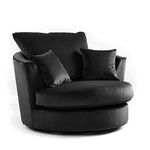 Furnishings For Less UK New Brooklyn Full Foam Sofa Range (Black, Swivel Chair)