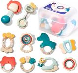 hahaland Baby Toys 0-6 Months - Infant Toys - Baby Teething Toys for Babies 0-6-12 Months - Baby Toys 6 to 12 Months - 6 Month Old Baby Toys 0-3-6-12 Months - Newborn Toys - Baby Boy Girl Gifts Set