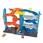 Hot Wheels City Racetrack, Transforming Race Tower, 2-in-1 Tower Mode or Race Mode for Single or Dual Racing, Includes 1 Toy Car in 1:64 Scale, Toys for Ages 3 and Up, One Pack, HKX43