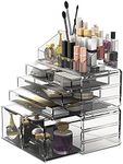 Readaeer Makeup Cosmetic Organizer Storage Drawers Display Boxes Case 6 Drawers Clear