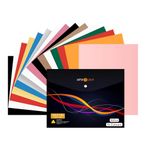 HTVRONT Heat Transfer Vinyl - 12" x 10" 15 Sheets HTV Vinyl（PU） 10 Assorted Colours with One Teflon Sheet Iron On Vinyl for T-Shirts & Fabrics