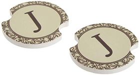 Thirstystone Monogram J Car Cup Holder Coaster, 2-Pack