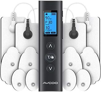 AVCOO 30 Modes TENS EMS Unit Compact Muscle Stimulator for Pain Relief, Rechargeable & Portable Dual Channel EMS Muscle Stimulator with 30 Intensity Levels and 12 Electrode Tens Unit Replacement Pads