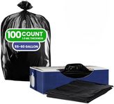 Plasticplace 55-60 Gallon Trash Bags │ 1.0 Mil │ Black Heavy Duty Garbage Can Liners │ 38” x 58” (100 Count)