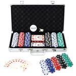 HOW (HOUSE OF WISHES) with Device Casino Style 300 Poker Chips, Coins Set Aluminium Case Safe Pack for Adult