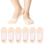 6 Pairs No Show Socks for Women Invisible Low Cut Ultra Socks Non Slip Cotton Liner Boat Socks Size 4-7