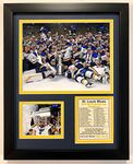 Legends Never Die St. Louis Blues Stanley Cup Champion 2018-19 Collectible | Framed Photo Collage Wall Art Décor - 12" x 15"