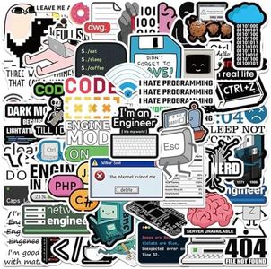 50PCS Programming Stickers Gifts for Developers Programmers Hackers Engineers, Icicrim Program Stickers for Laptop Computer Water Bottles Luggage Vinyl Waterproof Decals