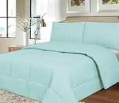 Sweet Home Collection Down Alternative Polyester Comforter Box Stitch Microfiber Bedding - Queen, Light Blue