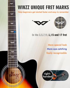 Winzz 41-Inch Electro-Acoustic Guitar – Sunburst Finish